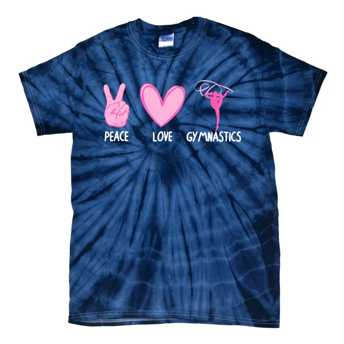 Cool Gymnastics For Women Gymnast Sports Peace Love Tie-Dye T-Shirt