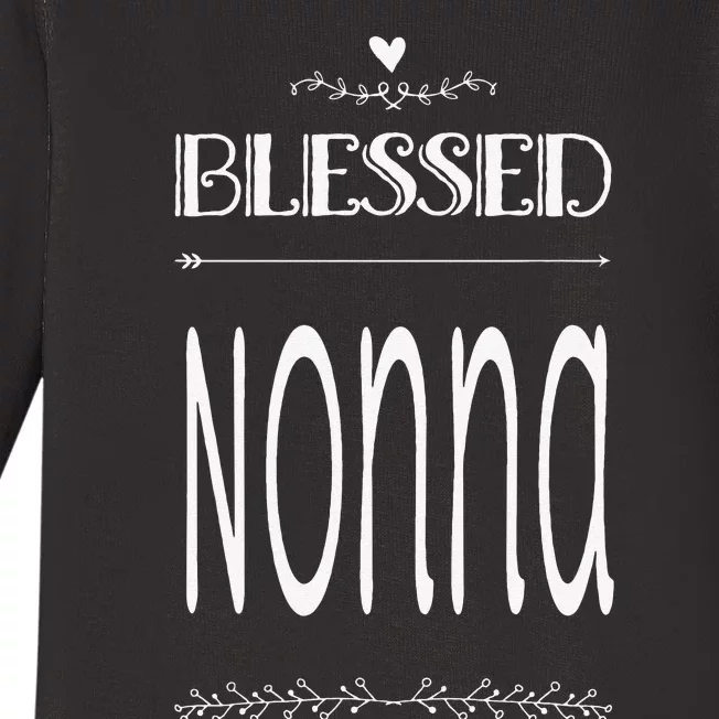 Cute Gift For Grandma Grandmother Blessed Nonna Baby Long Sleeve Bodysuit