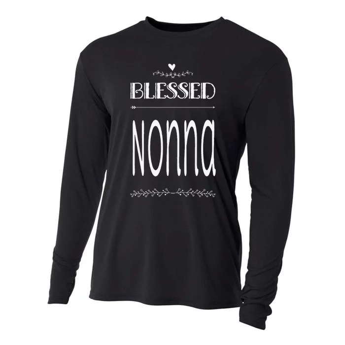 Cute Gift For Grandma Grandmother Blessed Nonna Cooling Performance Long Sleeve Crew