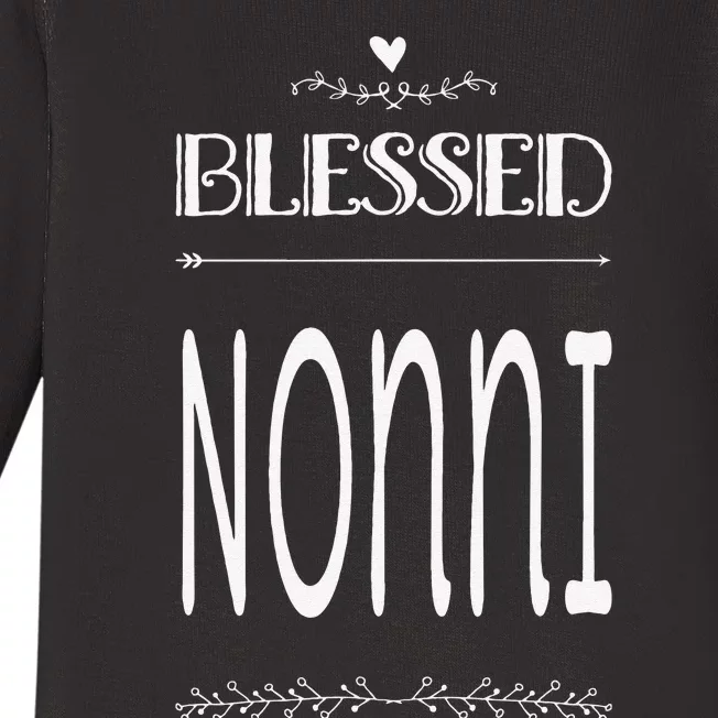 Cute Gift For Grandma Grandmother Blessed Nonni Baby Long Sleeve Bodysuit