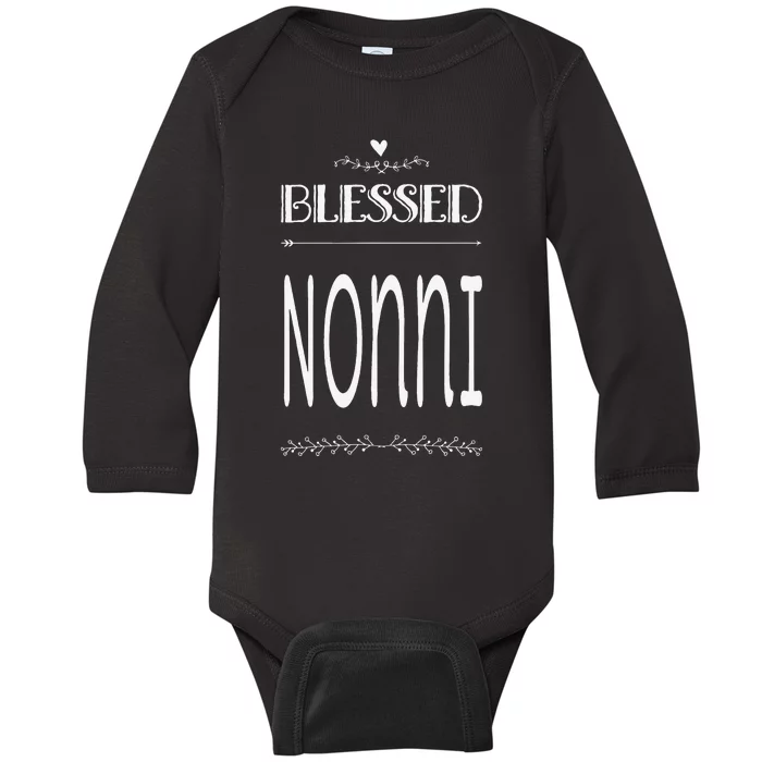 Cute Gift For Grandma Grandmother Blessed Nonni Baby Long Sleeve Bodysuit