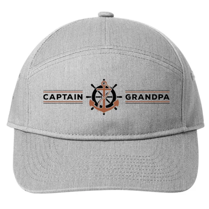 Captain Grandpa Family Grandchild Boating 7-Panel Snapback Hat