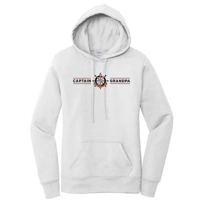 Captain Grandpa Family Grandchild Boating Women's Pullover Hoodie