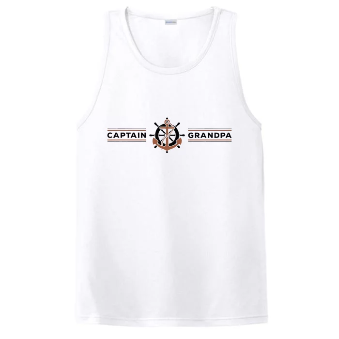 Captain Grandpa Family Grandchild Boating Performance Tank