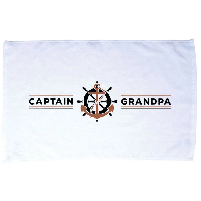 Captain Grandpa Family Grandchild Boating Microfiber Hand Towel