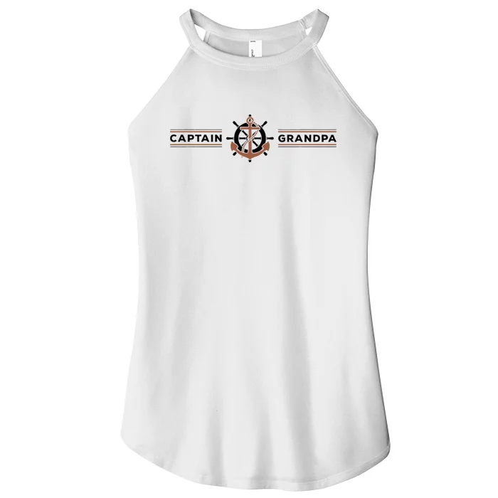 Captain Grandpa Family Grandchild Boating Women’s Perfect Tri Rocker Tank