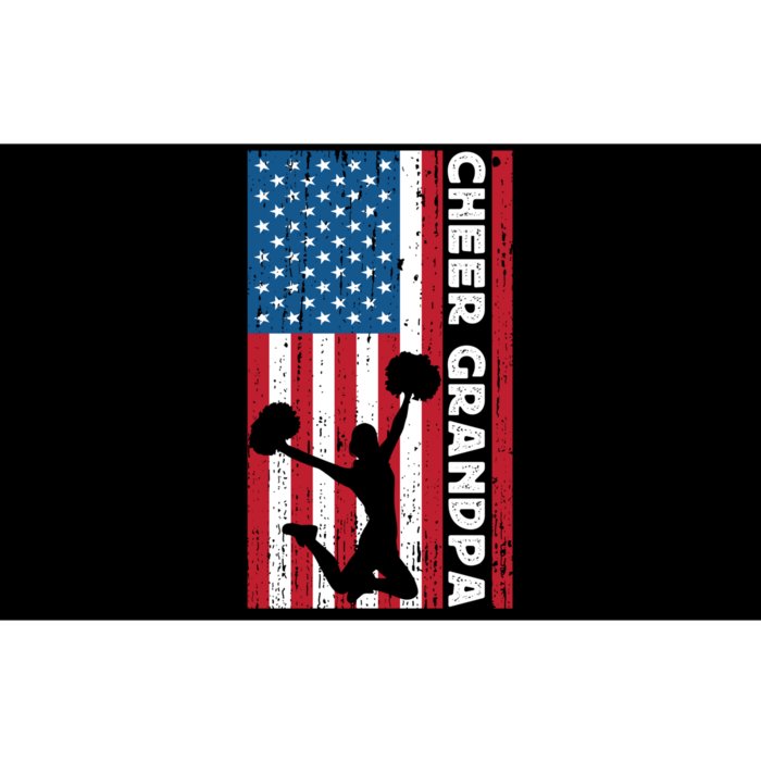 Cheer Grandpa For Usa American Flag Cheerleader Grandpa Long Bumper Sticker