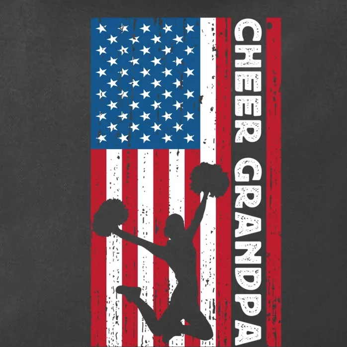 Cheer Grandpa For Usa American Flag Cheerleader Grandpa Long Zip Tote Bag