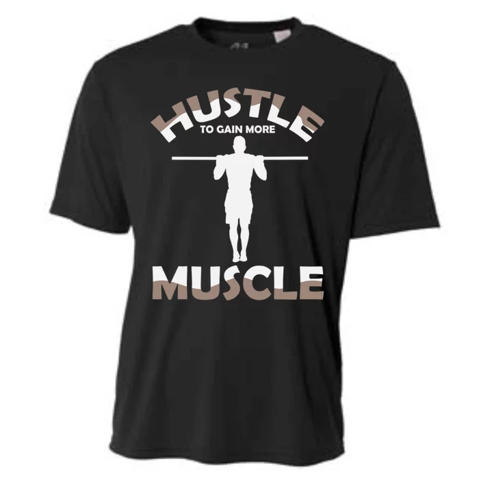 Calisthenics Ghetto Fitness "Hustle To Gain Muscle" Cute Gift Cooling Performance Crew T-Shirt