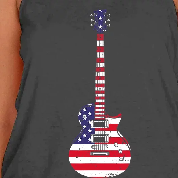 Cool Guitar For Men Women Musician Electric Guitarist Music Women's Knotted Racerback Tank