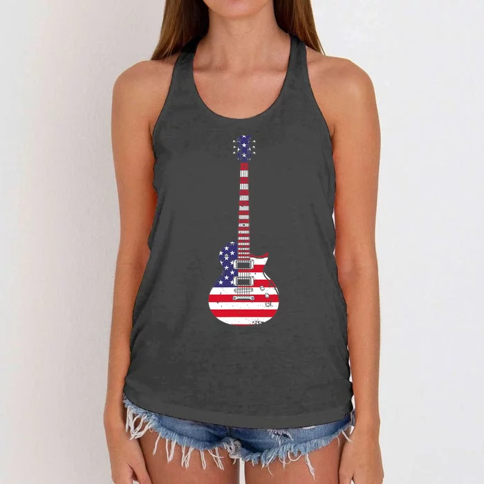 Cool Guitar For Men Women Musician Electric Guitarist Music Women's Knotted Racerback Tank