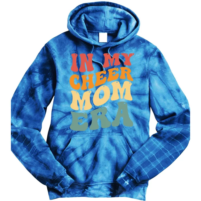 Cool Groovy Funny Sports In My Cheer Mom Era Retro Vintage Gift Tie Dye Hoodie