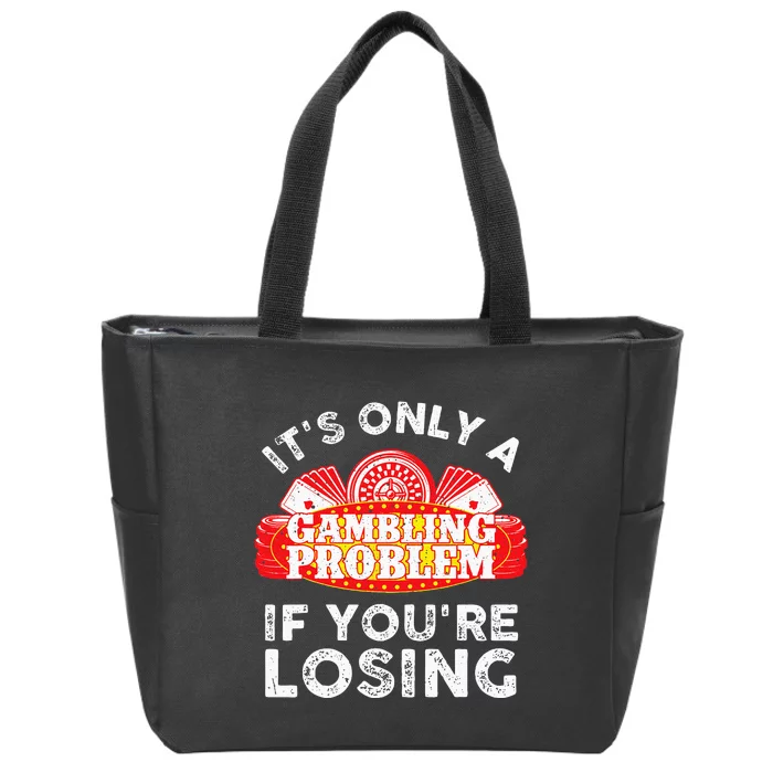 Cool Gambling For Men Women Casino Betting Poker Lover Zip Tote Bag