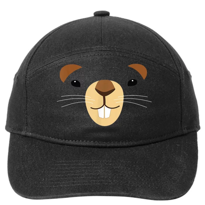 Cute Groundhog Face 7-Panel Snapback Hat