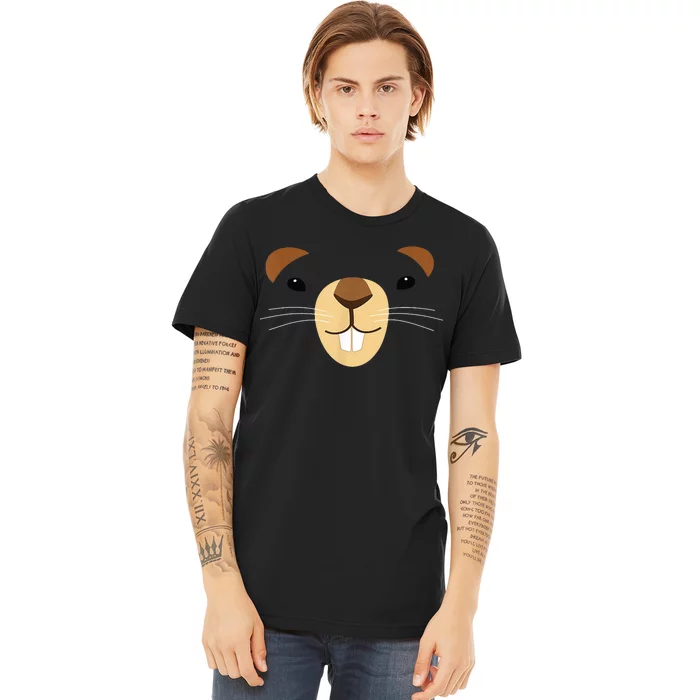 Cute Groundhog Face Premium T-Shirt