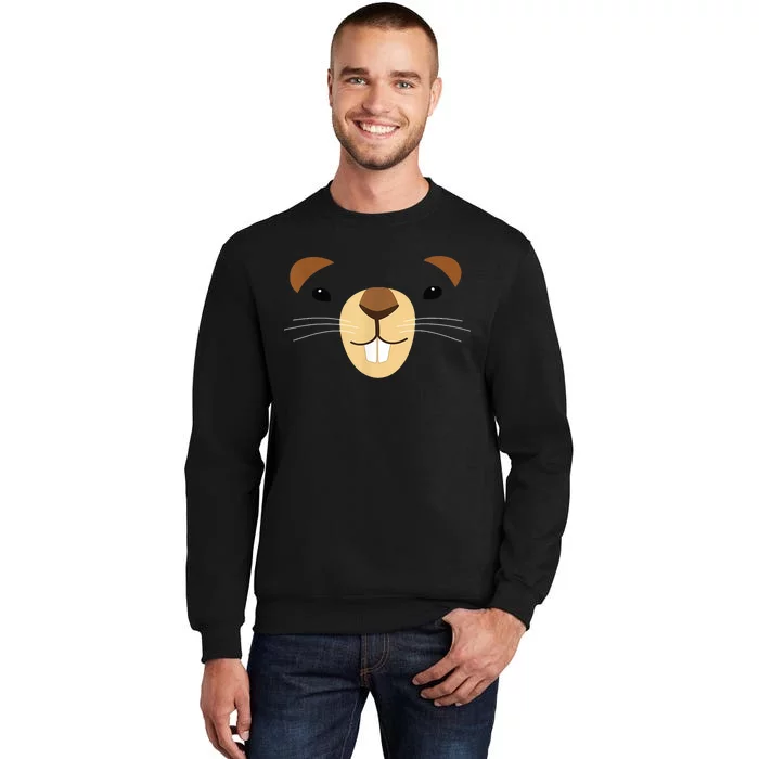 Cute Groundhog Face Tall Sweatshirt