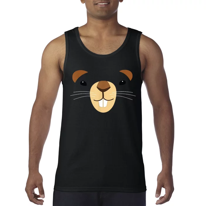 Cute Groundhog Face Tank Top