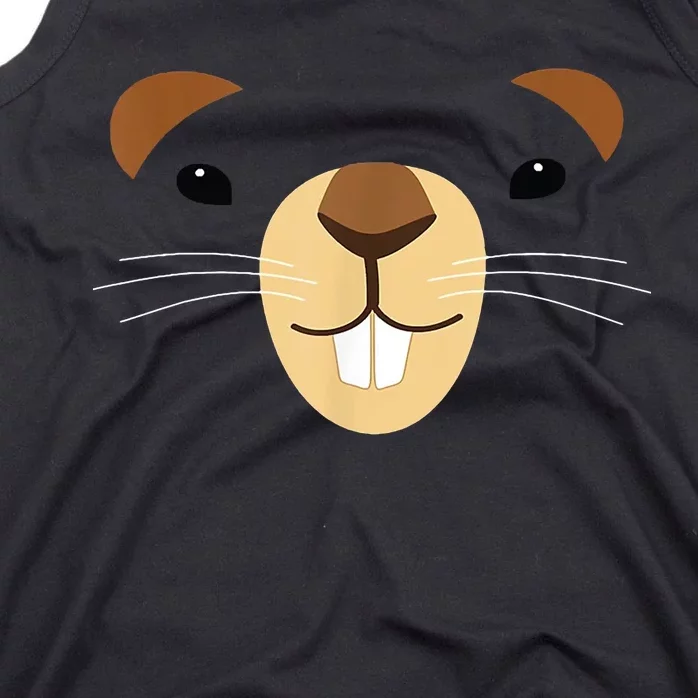 Cute Groundhog Face Tank Top