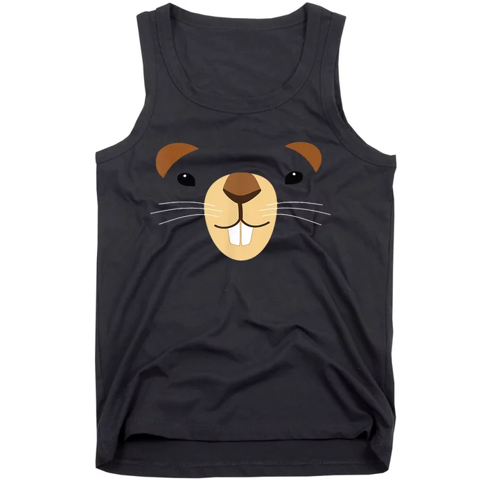 Cute Groundhog Face Tank Top