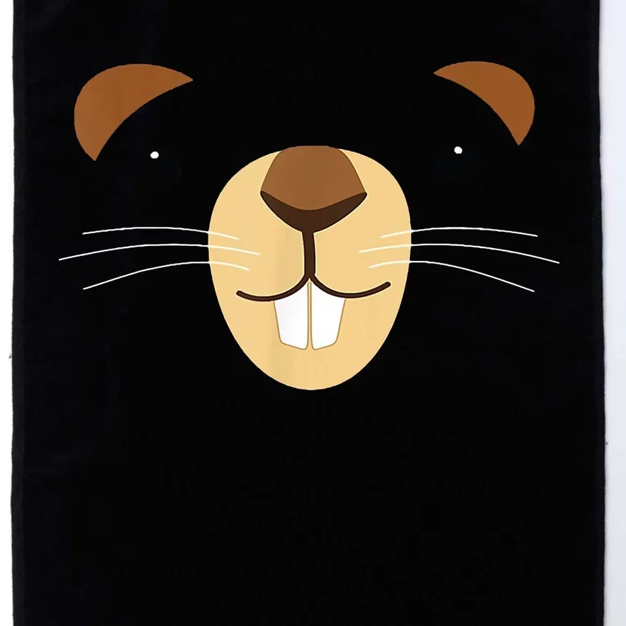 Cute Groundhog Face Platinum Collection Golf Towel