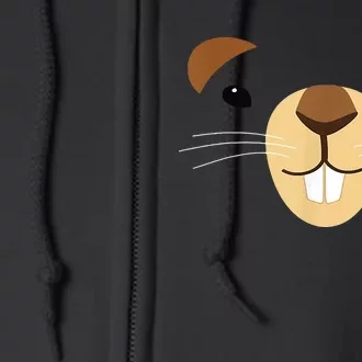 Cute Groundhog Face Full Zip Hoodie