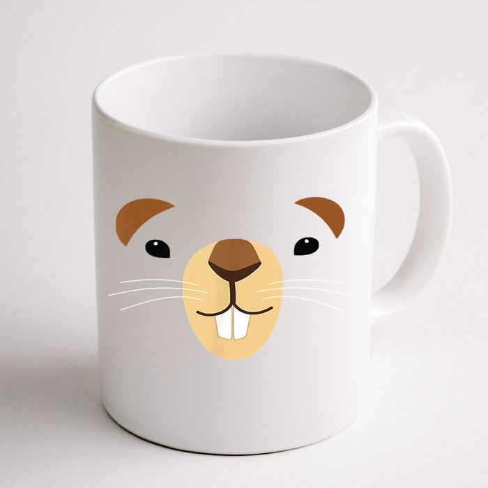 Cute Groundhog Face Front & Back Coffee Mug