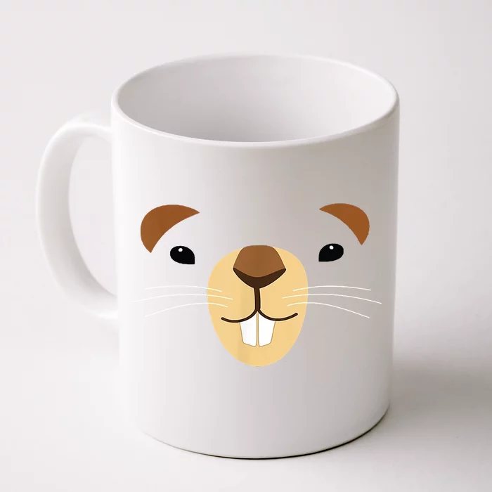 Cute Groundhog Face Front & Back Coffee Mug