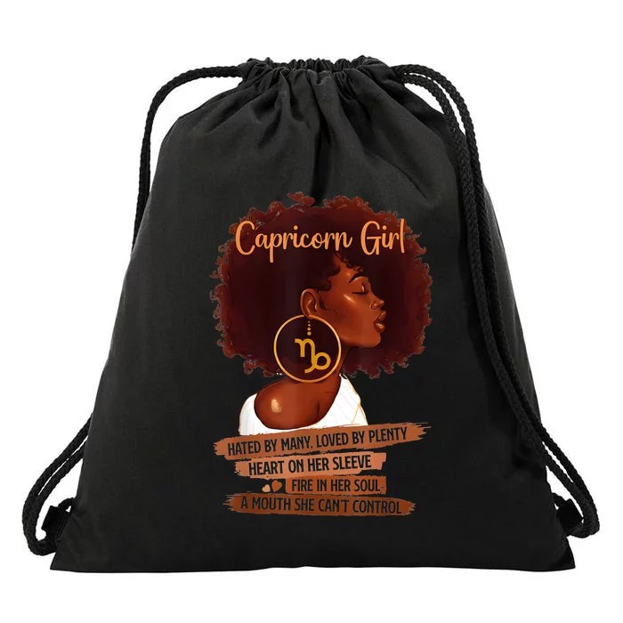 Capricorn Girl Funny Gift For Black Women Melanin Afro Queen Drawstring Bag