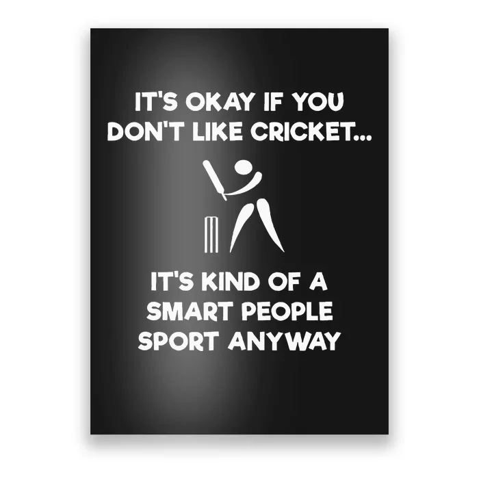 Cricket Game Funny Smart Player Poster