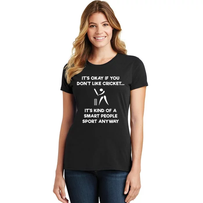 Cricket Game Funny Smart Player Women's T-Shirt