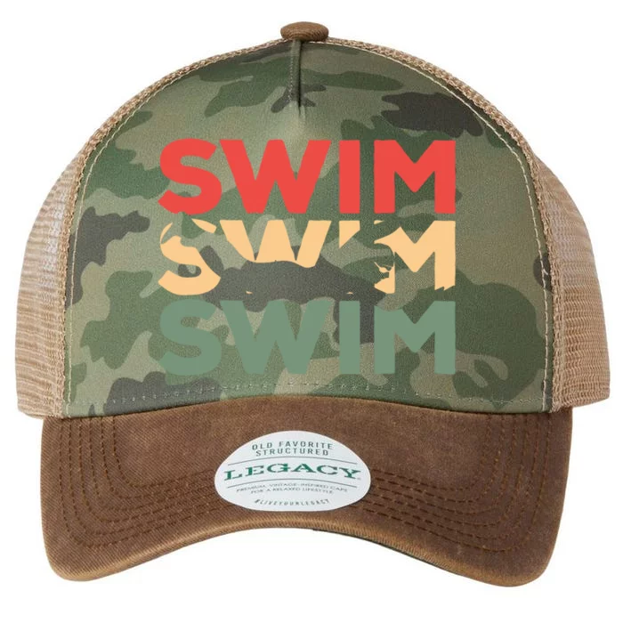 Cute Gift For Swimmers Retro Vintage Swimming Legacy Tie Dye Trucker Hat