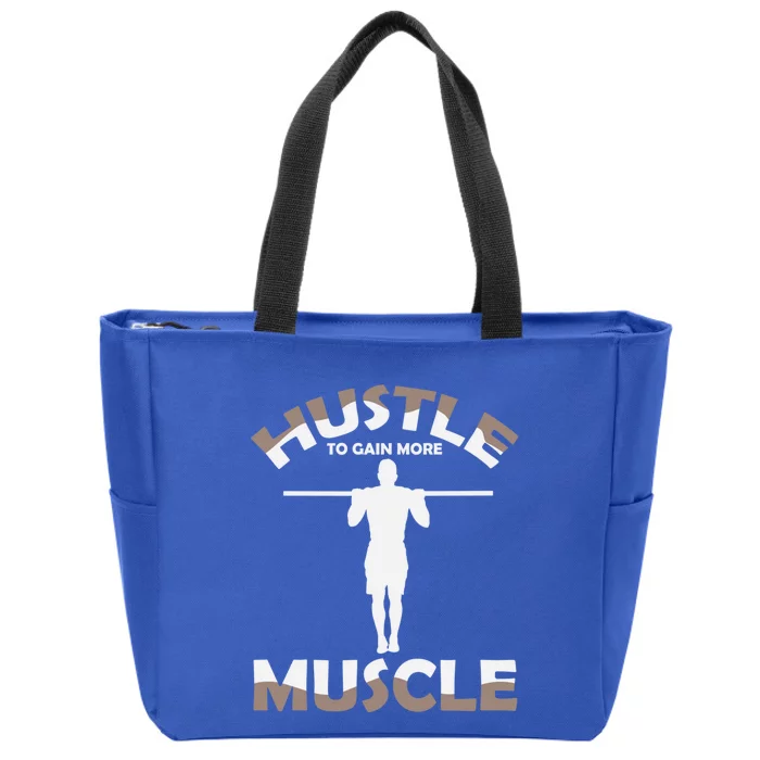 Calisthenics Ghetto Fitness "Hustle To Gain Muscle" Cute Gift Zip Tote Bag