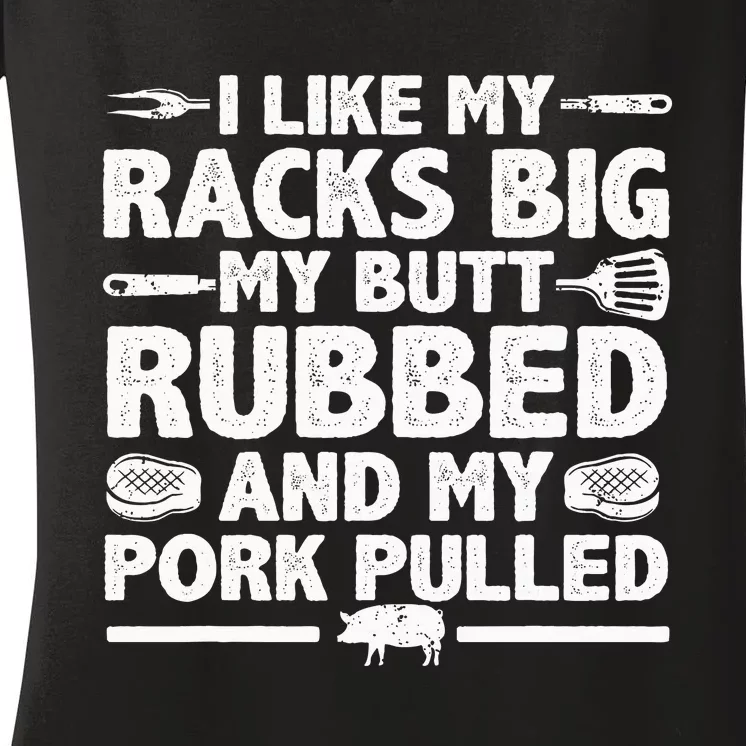 Cool Grilling For Pork Rub Smoking Bbq Meat Smoker Women's V-Neck T-Shirt