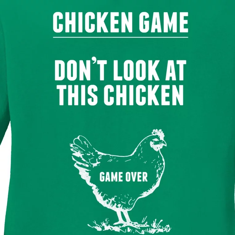 Chicken Game Funny Chicken Joke Ladies Long Sleeve Shirt