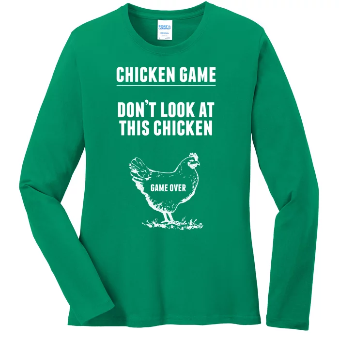 Chicken Game Funny Chicken Joke Ladies Long Sleeve Shirt