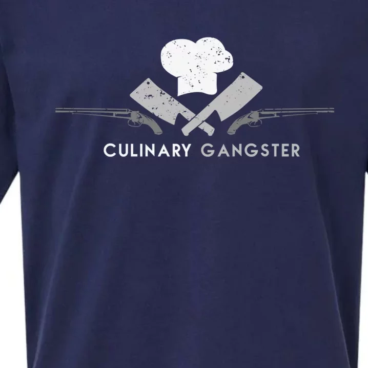 Culinary Gangster Food Kitchen Barbecue Funny Chef Cook Cool Gift Sueded Cloud Jersey T-Shirt