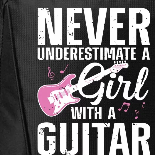 Cool Guitar For Women Girl Guitarist Acoustic Guitar Lovers City Backpack