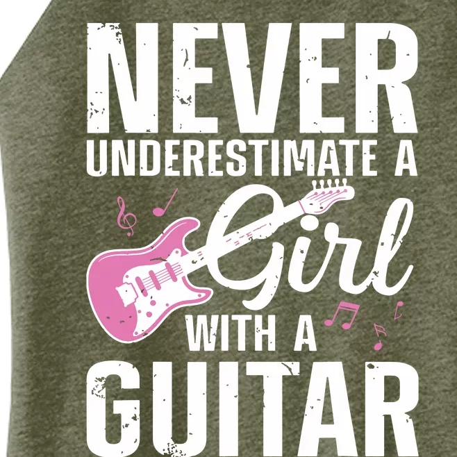 Cool Guitar For Women Girl Guitarist Acoustic Guitar Lovers Women’s Perfect Tri Rocker Tank