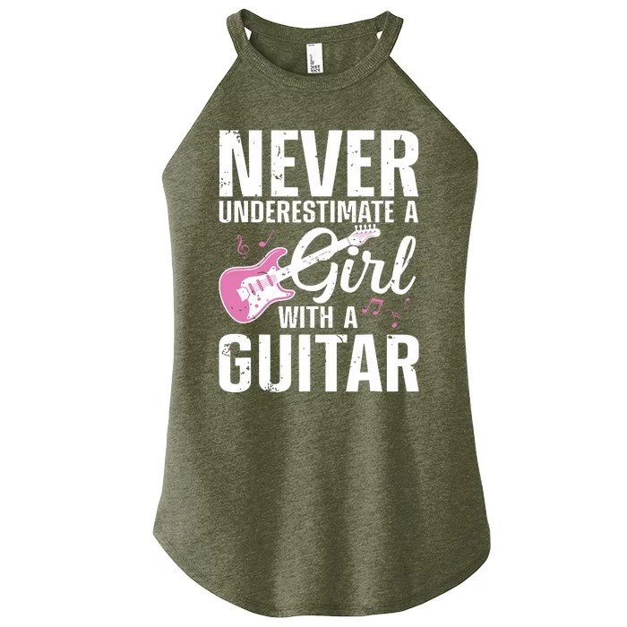 Cool Guitar For Women Girl Guitarist Acoustic Guitar Lovers Women’s Perfect Tri Rocker Tank