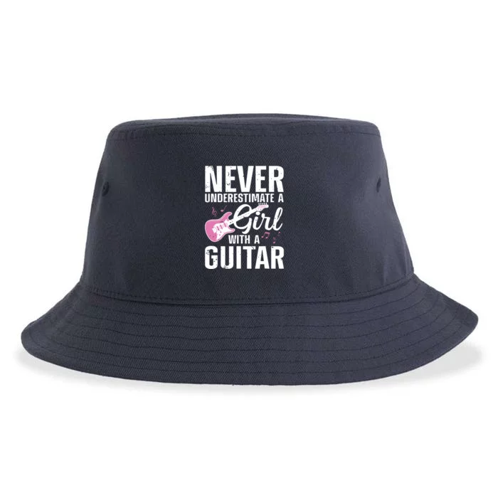 Cool Guitar For Women Girl Guitarist Acoustic Guitar Lovers Sustainable Bucket Hat