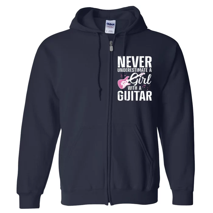 Cool Guitar For Women Girl Guitarist Acoustic Guitar Lovers Full Zip Hoodie