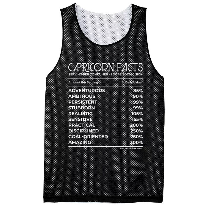 Capricorn Gifts Funny Dec Jan Birthday Astrology Zodiac Sign Mesh Reversible Basketball Jersey Tank