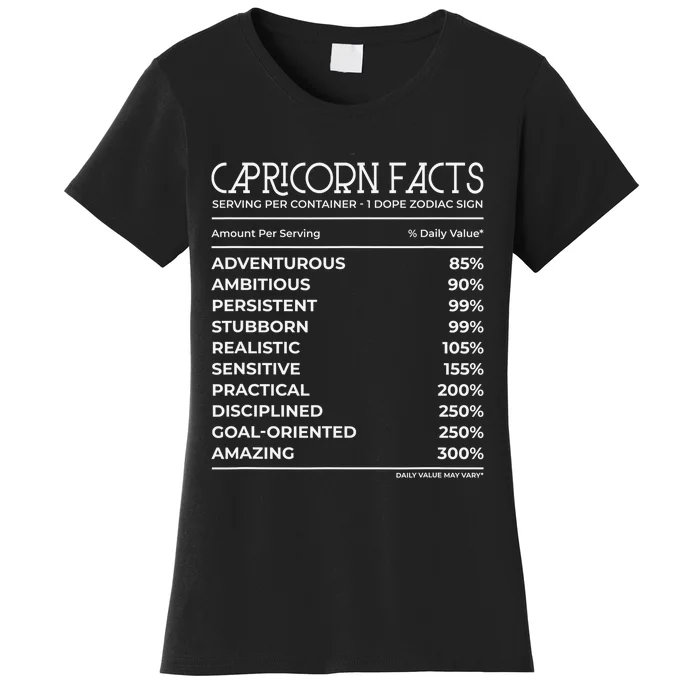 Capricorn Gifts Funny Dec Jan Birthday Astrology Zodiac Sign Women's T-Shirt