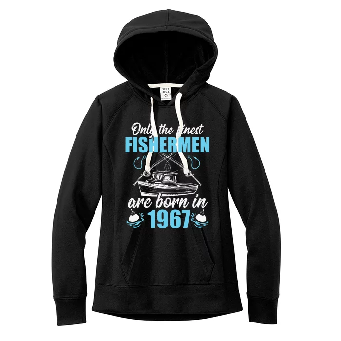 Cute Gift For 54 Years Old 54th Birthday Fishing Fisherman 1967 Women's Fleece Hoodie