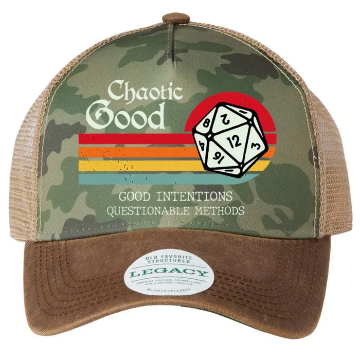 Chaotic Good Good Intentions Questionable Methods Legacy Tie Dye Trucker Hat