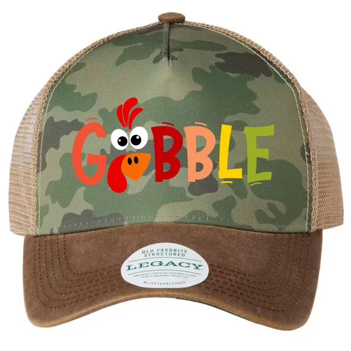 Cute Gobble Gobble Turkey Pilgrim Little Thanksgiving Funny Gift Legacy Tie Dye Trucker Hat