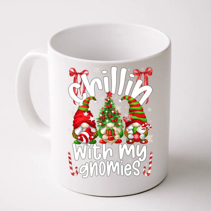 Christmas Garden Gnomes Chillin With My Gnomies Meaningful Gift Front & Back Coffee Mug