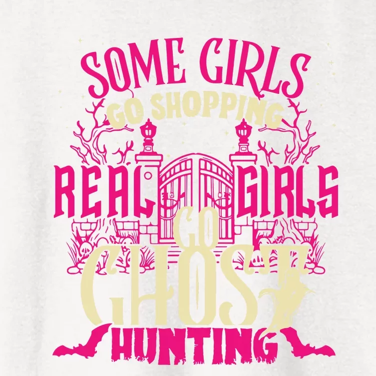 Cute Girl Go Ghost Hunting Paranormal Supernatural Apparel Women's Crop Top Tee