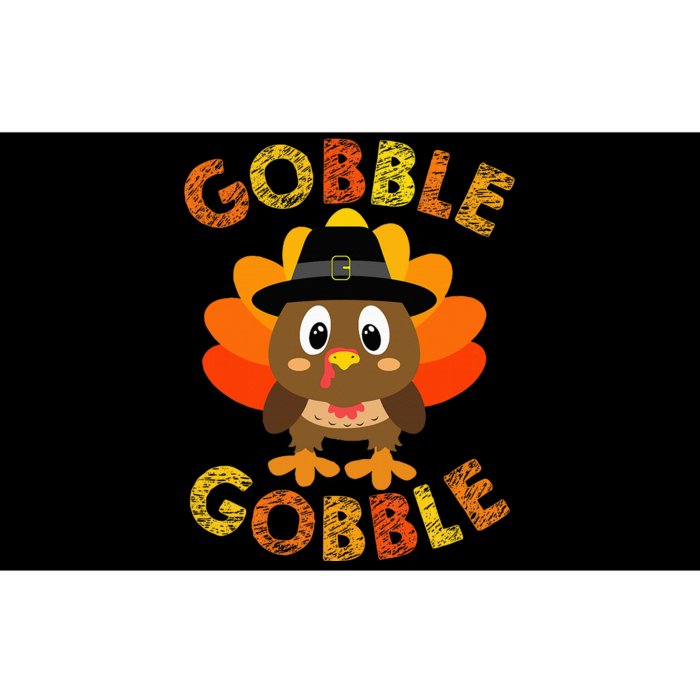 Cute Gobble Gobble Turkey Pilgrim Little Thanksgiving Bumper Sticker