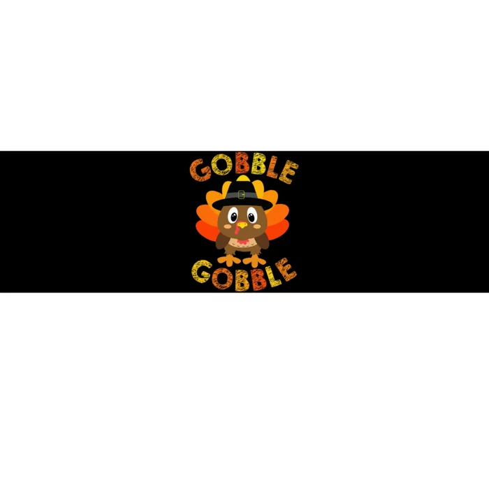 Cute Gobble Gobble Turkey Pilgrim Little Thanksgiving Bumper Sticker